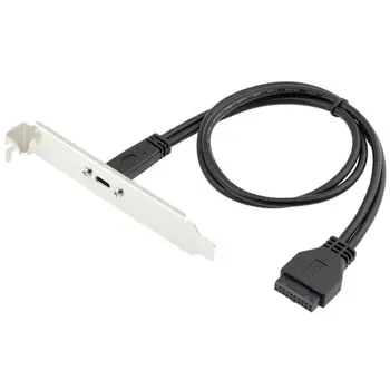 50cm USB 3.0 20 Pini Placa de baza Antet pentru USB de Tip C de sex Feminin Cablu cu Suport