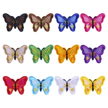 H9ED 10buc Fluture Multicolor de Cusut/de Fier Pe Aplicatii de Broderie Patch-uri DIY Insigna