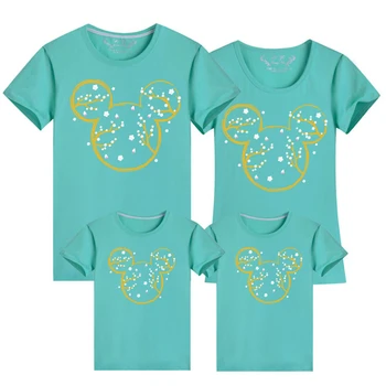 Vara Familie Tricou Mickey Disney Imprimare De Moda Cu Maneci Scurte Din Bumbac T-Shirt Pentru Copii Bluze Copii Casual Drăguț Haine Pentru Femei
