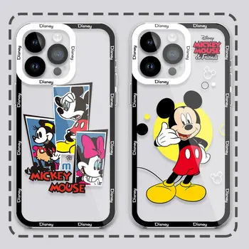 Disney Mickey Telefon Caz pentru iPhone 7 8 Plus X XR XSMAX 11 12 13 14 Mini Pro Max Minnie Mouse din Silicon Moale Transparent coajă