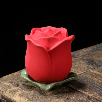 Stil chinezesc Ceramice Oală de Ceai a Crescut în Formă de Ceai Caddy Portabil Etanș Ceai de Stocare Borcan de Ceai Pu ' er de Umiditate-dovada Rezervor de Stocare