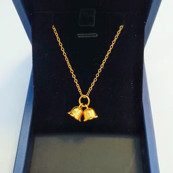 Orginal placat cu Aur de Crin de Flori Vale Colier pentru Femei mireasa oro puro de 24k Lanț de Ziua Îndrăgostiților Logodna Bijuterii