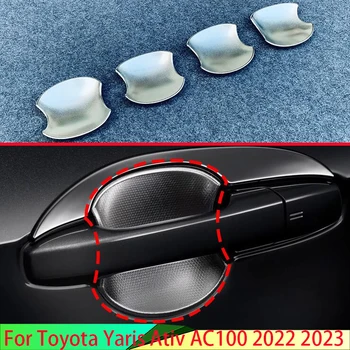 Pentru Toyota Yaris Ativ AC100 2022 2023 ABS Cromat Mâner de Ușă Capac Castron Cupa Cavitatea Trim Introduce Prinde Turnare Garnitura