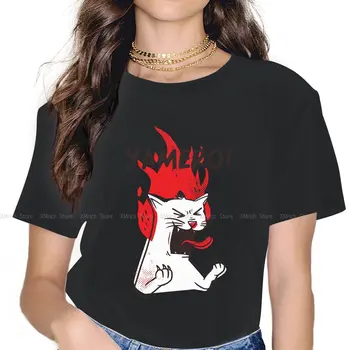 Meme amuzant Yamero Fete Dulci Femei T-Shirt Iubitor de Pisici 5XL Blusas Harajuku Casual cu Maneci Scurte Vintage Topuri Supradimensionate