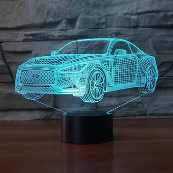 LED-uri Auto 3D Lampă Copii Jucarii Copilul Cadouri de Craciun 7 Culori Schimbă Lumina de Noapte Iluminat Pentru Dormitor Lângă Luminaria Decorative