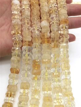 Naturale Fatetate Citrin Cristal Piatră Mică Secțiune Liber Margele Spacer Pentru a Face Bijuterii DIY Brățară Colier 15