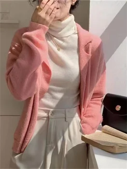 Hsa Pulover Cardigan Femei Y2k Lux De Iarnă 2022 Tendință Designer De Cașmir Femei Croșetat Tricotate Bluze De Moda De Epocă Suéteres