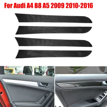 Pentru Audi A4 B8 2009-2016 2010 2011 2012 2013 2014 Real Fibra de Carbon 4 buc/Set Auto Interior Usa-Fereastra Panou Capitonaj Capac Autocolant