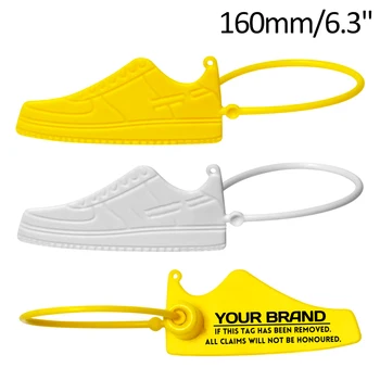 100buc Tag Personalizat de Unică folosință din material Plastic Imprimat Logo-ul de Brand de Îmbrăcăminte Atârnă Etichete Etichete pentru Pantofi de Aer 160 mm/6.3