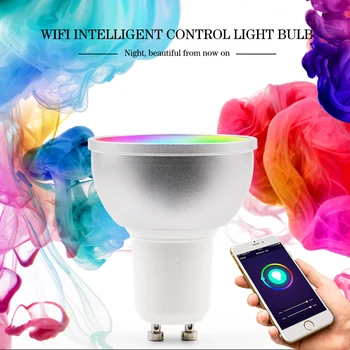 RGB Reglabile Lămpi Wifi Inteligent Bec LED Lumina Reflectoarelor Bec de Control Vocal pentru Casa Living Instrument de Iluminat