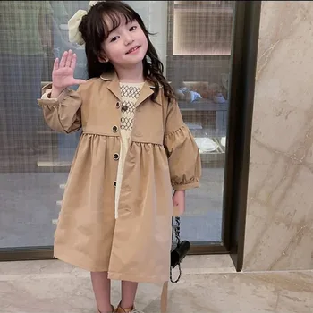 Fete Haine De Moda Canadiană Stil Coreean Jacheta Toamna Anului Nou Șanț Pentru Copii Haină Lungă
