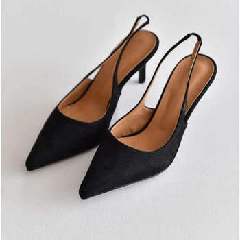 Pantofi pentru femei 8CM POMPE de Navetiști Serie Moda piele de Căprioară Blând Elegant Subliniat Stiletto Femei Sandale Pantofi 4colors