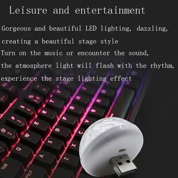 USB Mini Muzică Ușoară Etapă Spectacol de lumini Club Disco Controla Mingea de Cristal de Sunet DJ Magic Efect de Lumină de Proiector Lig F6T4