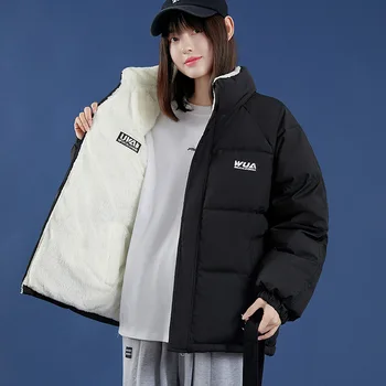 Femei Bumbac Jacheta de Iarna din 2022 față-Verso Poarte Cald Doamnelor Jacheta Jos Versiunea coreeană De Moda de Iarnă Elevii Sacou