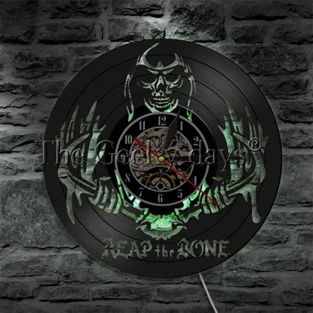  Culege oasele Craniului Perete Lumina de Ziua Morților Grim Reaper Craniu Conceput Lampa LED Iluminat disc de Vinil de Perete Semn