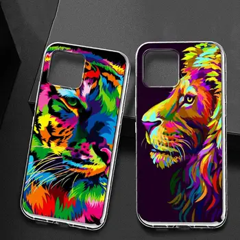 Animal leu pictat alfa cu un design drăguț pentru bărbați Telefon Caz pentru iPhone 11 12 pro XS MAX Mini 8 7 6 6S Plus X 5S SE 2020 XR