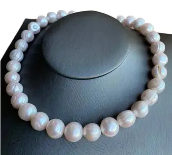 11-12-13mm Mare Colier de Perle 100%Naturale de apă Dulce Pearl Bijuterii Argint 925 Pentru Femei