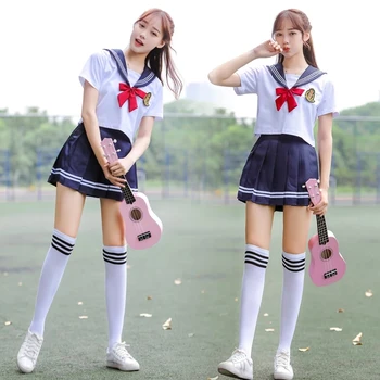 Marina japoneză Marinar Uniformă Școlară Plus Dimensiune 5XL coreean Sdilor JK Costum de Noutate Femei Cosplay Costum Majoreta Îmbrăcăminte