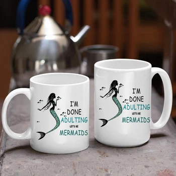 Sirena Cana 15 oz sau 11oz Ceramice de Cafea Fiica Cadou Cana Fată Ziua de nastere Prieteni Cupa Dropshipping