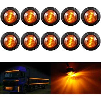 10BUC Indicatori cu LED-uri 12V 24V Rotund Trailer Side Marker Galben Alb Roșu Pentru Camioane Clearance-ul de Lumini Camion Lămpii de Semnalizare