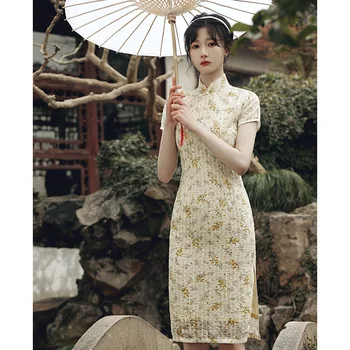 Cheongsam Chineză Tradițională Haine de sex Feminin Brodate Epocă Oriental Rochie de Petrecere de Vară Florale Qipao Rochii pentru Femei 2022
