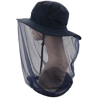 Țânțar Pălărie Net Pălării de Soare Cu Boruri Mari Pescuit Capace Pescuit, Ciclism Insecte Pescar Pălăria în aer liber, O Mărime Bărbați Capac