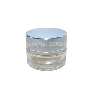 5G transparent din sticlă clară crema borcan,container cosmetic,crema borcan,Borcan Cosmetice cu matt silver capac de sticlă