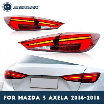 HCMOTIONZ Coada Lumini de asamblare Compatibil cu Mazda 3 Axela 2014-2018 Sedan Inversă de Funcționare Frână Full LED Lampă Spate