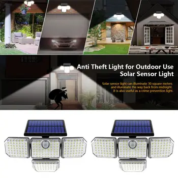 Lampă de securitate 1 Set Bun de Înaltă Luminozitate Durabil Puternic cu LED-uri Lampa de Gradina Reglabil cu 4 Capete pentru Curte