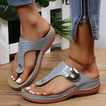Femei Pantofi Sandale 2022 Vara Deget de la picior Deschis Tobogane cu fund Gros Flip Flop Sandale Pentru Femei Casual Pantofi Wedge Zapatillas Mujer