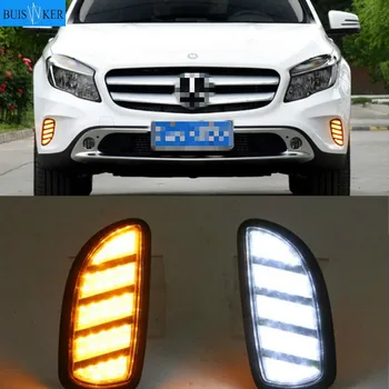 LED drl daytime running light pentru Mercedes-Benz GLA200 GLA180 2015-2018 cu mișcare Dinamic galben de semnalizare