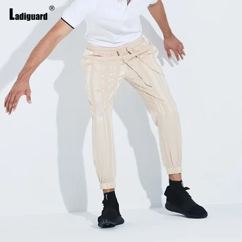 Ladiguard Plus Dimensiune Mens Pantaloni Casual 2021 Moda Pantaloni Skinny De Sex Masculin Streetwear Slim Jos Sexy Barbati Mozaic Dungi Pantaloni