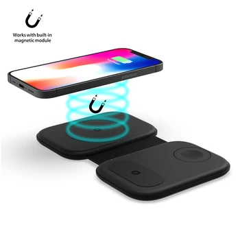 Pliere 3in1 Magnetic Încărcătoare Wireless Pad Qi Inteligent Stație de Încărcare Rapidă pentru Mag Safe iPhone 12 Pro Max Cască Iwatch