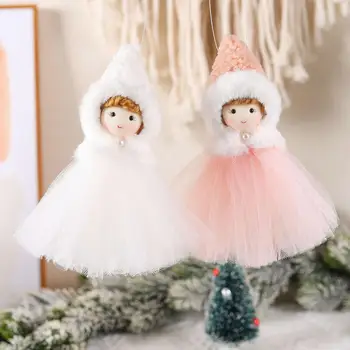 Înger Cu Pălărie ascuțită Tifon Fusta Crăciun Fericit Decoratiuni Pentru Casa 2022 Înger de Crăciun Păpușă de Crăciun Crăciun Noel Cadouri M7L6