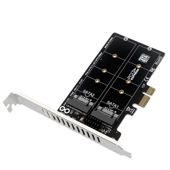 PH58 2 x M2 SATA la PCIE Card Adaptor Dublu Disc de Afișare RAID Card Splitter Card de Expansiune PCIe X1 de la unitati solid state M2 SSD pe SATA