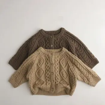 2022 Toamna si de iarna Noi pentru Copii Fetele Pulover cu mâneci Lungi Cardigan Tricotate Sacou din Bumbac pentru Copii Pulover Copii Tricotate de Sus