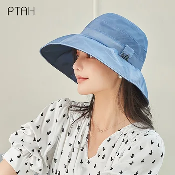 [PTAH] Vara Noi Femei Pălării de Soare 100% Mătase de Dud Pălării UPF 50+ Protecție UV Respirabil Ma Capace de sex Feminin Nu Poliester