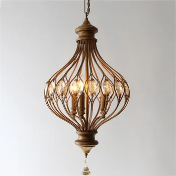 retro pandantiv de iluminat din alama retro pandantiv lumina decorative agățat lampă lumina minge de sticlă design cu led-uri lampă