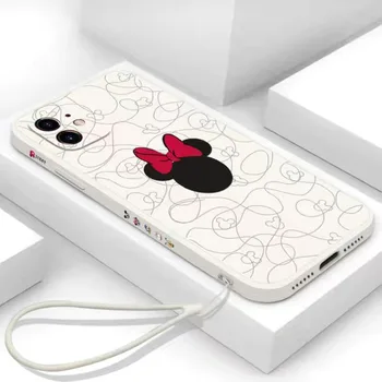 Desene animate Disney Mickey Minnie Silicon Cazuri de Telefon Pentru iPhone 13 12 11 Pro Max Mini XR XS MAX 8 X 7 Cuplu Anti-drop Caz Moale