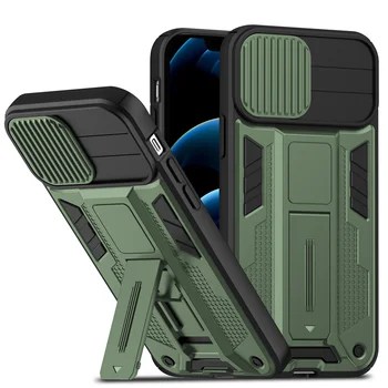 Pentru iPhone Slide Obiectiv Armura rezistenta la Socuri Telefon Caz Pentru iPhone 12 11 13 Pro Max XR XS Max X 7 8 Plus Invizibil Capacul din Spate Suportul