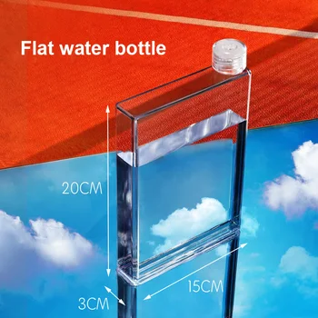 A5 Creativitatea pătrat plat sticlă de apă cu o cârpă de acoperire a călători din plastic Transparent bea suc la sticla de apă ulcior pahar cupa