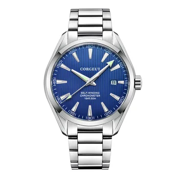 Corgeut de lux brand de top 41mm bărbați ceas cadran negru MIYOTA 8215 Automatic calendar Mecanice de cristal Safir ceas de mână pentru bărbați