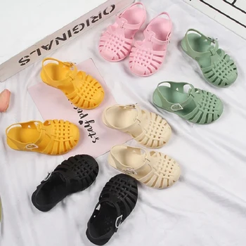 Sandale Copii Fete Cut-Out Anti-Alunecos Prima Warker Respirabil Jeleu Pantofi Pvc Vara Copilul Băiat Sandale Solid Colorate Drăguț