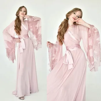 2020 Moda Femeii Sleepwear Sexy Lady Lace Sifon Împachetări Femei Halat De Baie Pur Cămașă De Noapte Etaj Lungime Halat De Onoare Shawel