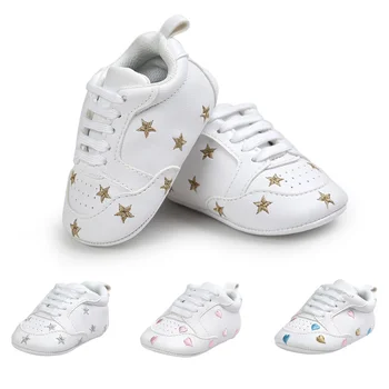 Pantofi pentru copii Băiat Fată de Imprimare Inima Stea Copilul Adidas PU Moale Anti-Alunecare Unic Nou-născut Prima Pietoni Crib Pantofi mocasini