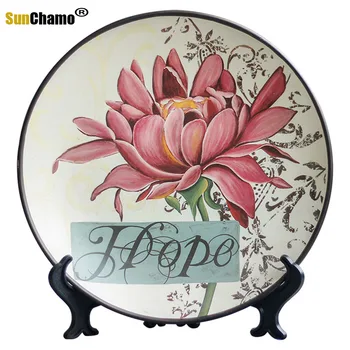American Simple, Creative Ins Decor Ceramica Floarea soarelui Pendul Placa Agățat de Perete Camera de zi Stând 26CM Diametru