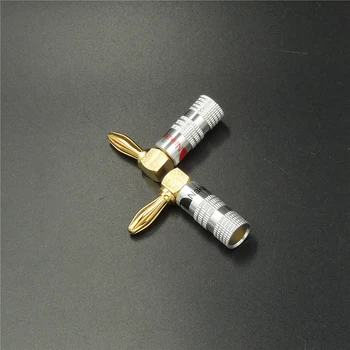 2 buc de Aur în Formă de L Unghi drept de 90 de grade șuruburi tip Banană 4mm Plug Difuzor Audio Conector de Cablu