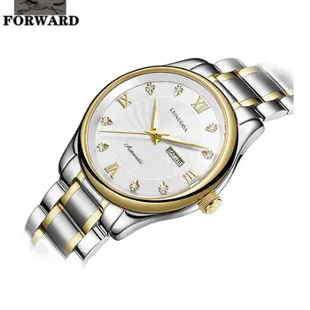 ÎNAINTE 8 zirconiu diamante incrustate cu Roman scară automată ceas pentru bărbați Dublu calendar luminoase rezistent la apa luxury mens watch