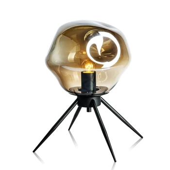 Nordic Sticlă Lampă de Masă Albastru Masă de Sticlă Lectură Ușoară de Lumină LED-uri de Iluminat E27 Lampă de Masă Corpuri de Iluminat Acasă Decore