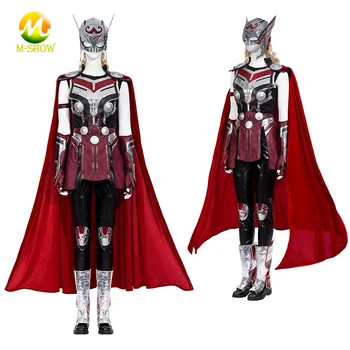 Super-Erou Doamna Thor Cosplay Costum Mighty Thor Jane Foster Piele De Luptă Pentru Femei Costum De Halloween Costum De Carnaval Plin De Elemente De Recuzită Costum